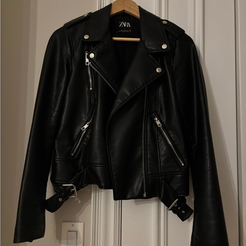 Zara Women's Black Faux Leather Jacket